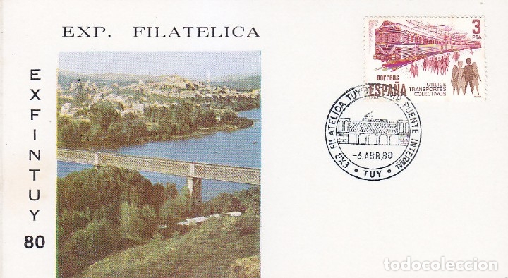 Timbres: TRENES CENTENARIO PUENTE INTERNACIONAL, TUY PONTEVEDRA 1980. MATASELLOS FERROCARRIL EN TARJETA RARO