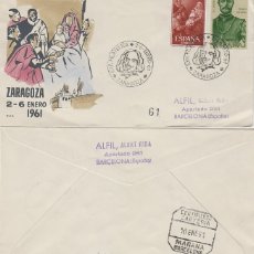 Sellos: AÑO 1961, VELAZQUEZ, MATASELLO DE ZARAGOZA. Lote 176928974