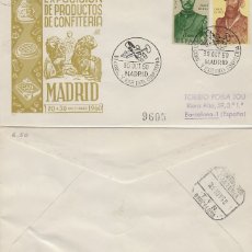 Sellos: AÑO 1960, EXPOSICION INTERNACIONAL DE CONFITERIA EN MADRID, SOBRE DE PANFILATELICAS CIRCULADO