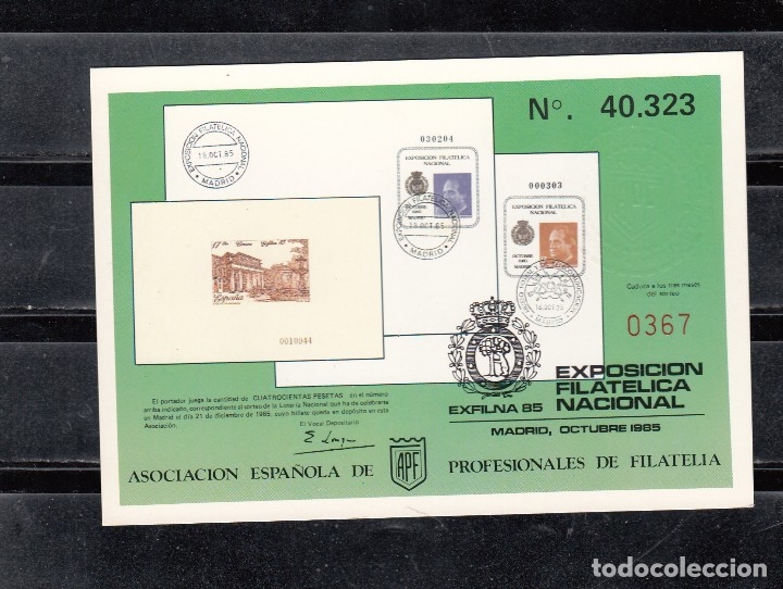 Sellos: TARJETA POSTAL EXFILNA 85 - Foto 1
