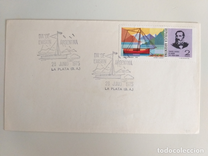 Francobolli: sobre primer dia. Antartida Argentina. 1975. Pioneros australes. Luis Piedra Buena.