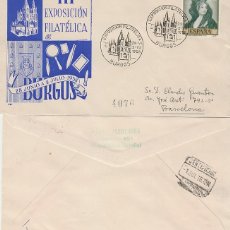Sellos: AÑO 1958, CATEDRAL DE BURGOS, III EXPOSICION FILATELICA, SOBRE DE PANFILATELICAS CIRCULADO. Lote 336353013
