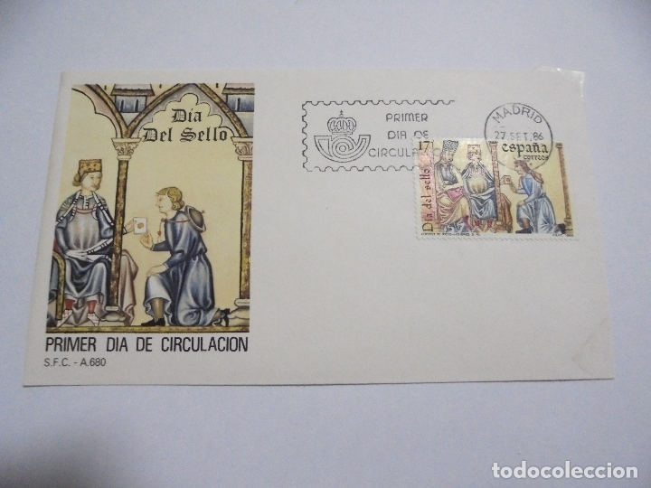 Sellos: SOBRE PRIMER DIA. DIA DEL SELLO. 1986 - Foto 1