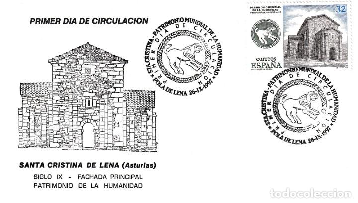 Sellos: IGLESIA DE SANTA CRISTINA BIENES PATRIMONIO DE LA HUMANIDAD 1997 (EDIFIL 3509) EN SPD POLA DE LENA.
