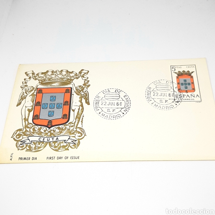 Sellos: (SD.01) SOBRE PRIMER DIA. ESCUDO CEUTA - Foto 1