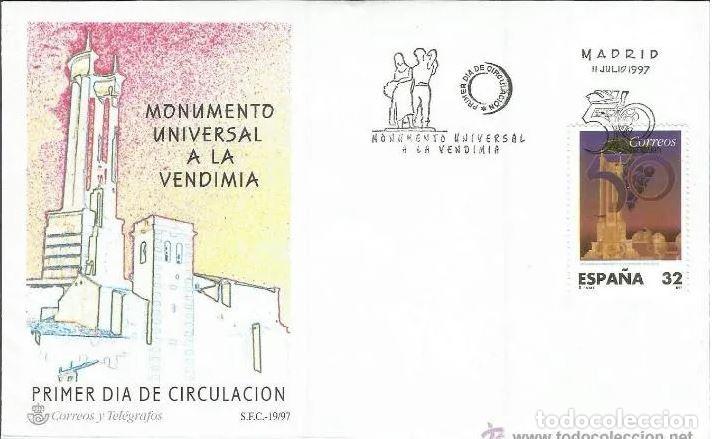Sellos: ESPA&Ntilde;A 1997 SPD MONUMENTO UNIVERSAL A LA VENDIMIA REQUENA - Foto 1