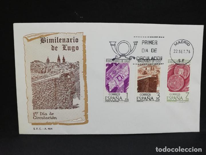Sellos: SOBRE PRIMER DIA. A&Ntilde;O BIMILENARIO DE LUGO. 1976. - Foto 1