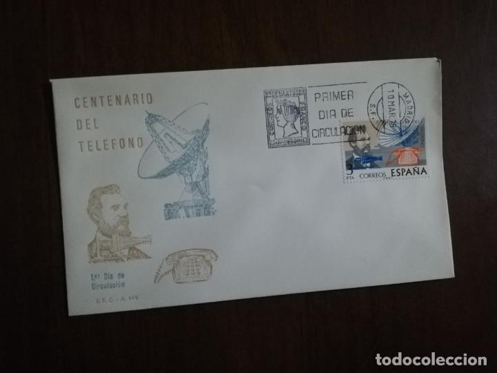 Sellos: SOBRE PRIMER DIA. CENTENARIO DEL TELEFONO. MADRID. 1976. - Foto 1
