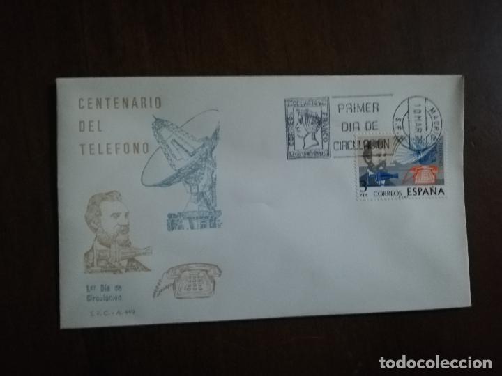 Sellos: SOBRE PRIMER DIA. CENTENARIO DEL TELEFONO. MADRID. 1976. - Foto 1
