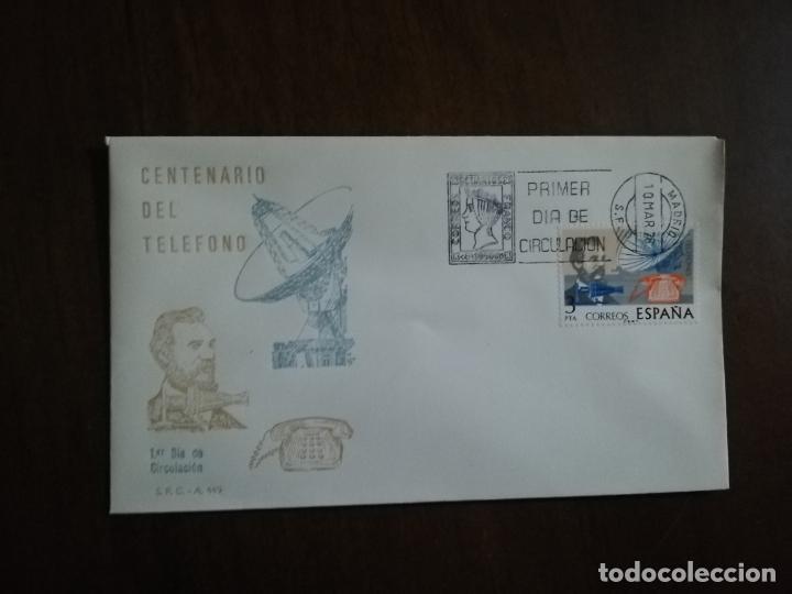 Sellos: SOBRE PRIMER DIA. CENTENARIO DEL TELEFONO. MADRID. 1976. - Foto 1