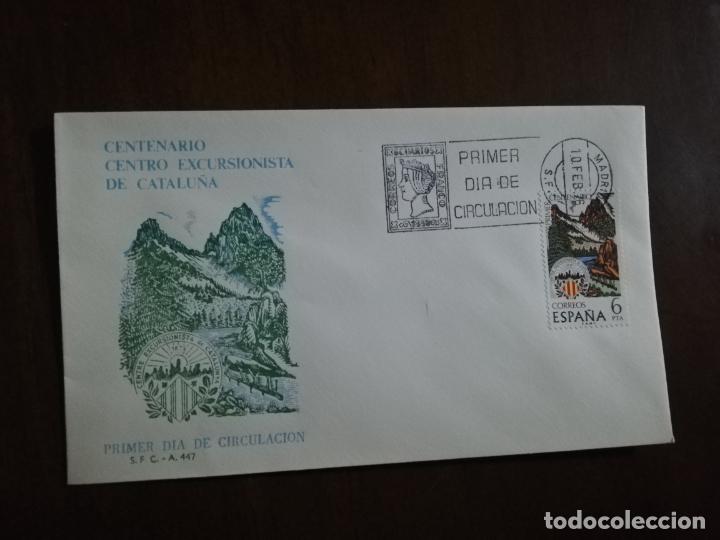 Sellos: SOBRE PRIMER DIA. CENTENARIO CENTRO EXCURSIONISTA DE CATALU&Ntilde;A. 1976. - Foto 1