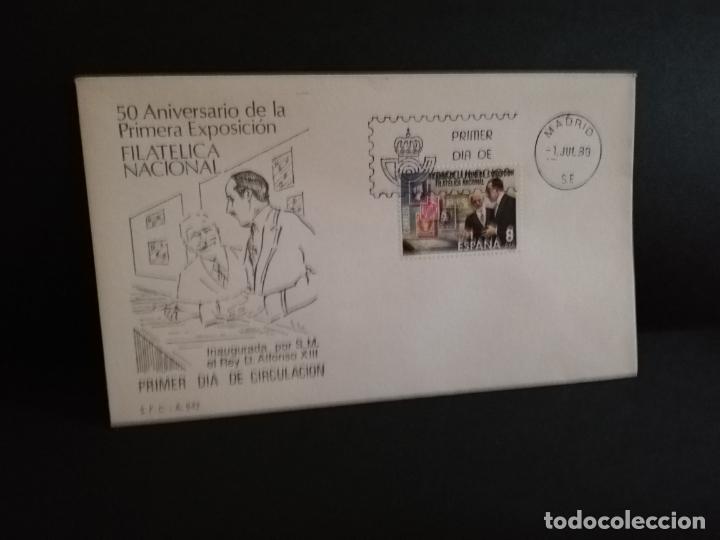 Selos: SOBRE PRIMER DIA.50 ANIVERSARIO DE LA PRIMERA EXPOSICION FILATELICA NACIONAL. S.M.ALFONSO XXIII.1980