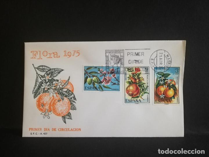 Sellos: SOBRE PRIMER DIA. FLORA. MADRID. 1975. - Foto 1