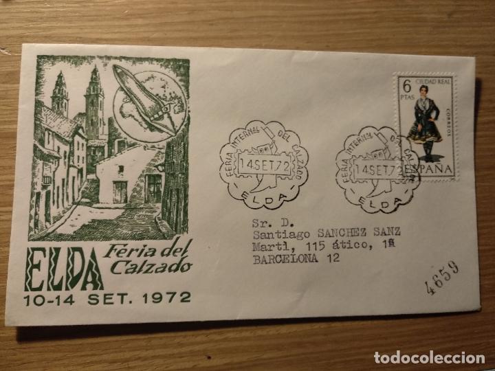Sellos: SOBRE CIRCULADO ALFIL ELDA ALICANTE FERIA INTERNACIONAL CALZADO 1971 TRAJES REGIONALES CIUDAD REAL