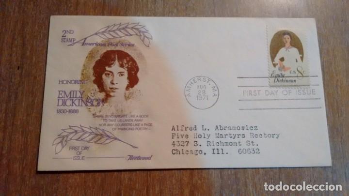 Sellos: EMILY DICKINSON - 1&deg; DIA DE EMISION - POSTAL - - Foto 1