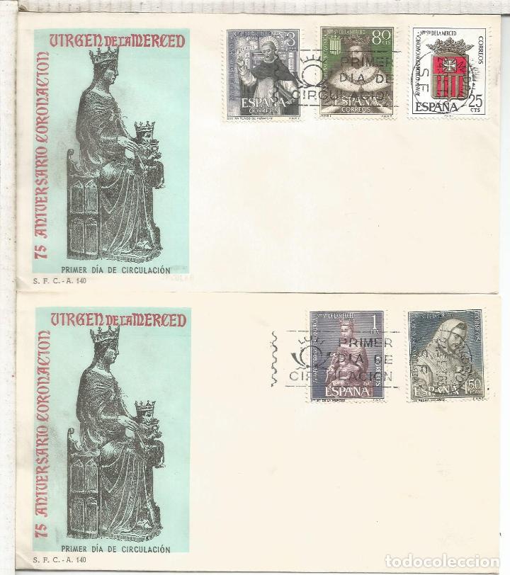 Sellos: ESPA&Ntilde;A SPD FDC X 2 VIRGEN DE LA MERCED RELIGION - Foto 1