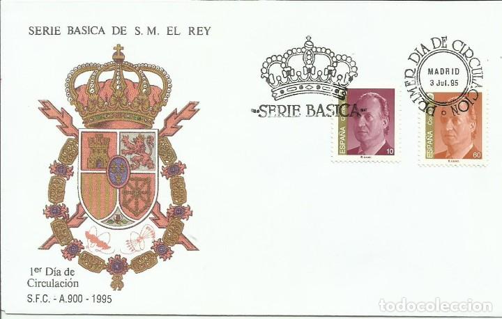 Sellos: Sobre Primer D&iacute;a de Circulaci&oacute;n. B&Aacute;SICOS DE S.M. EL REY&ndash; 1995 - Foto 1