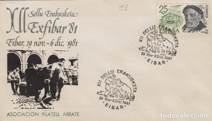 Sellos: 1981 EIBAR ( GUIPUZCOA ), XII EXPOSICION , EXFIBAR . . SOBRE - Foto 1