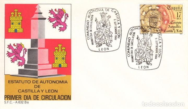 Sellos: SOBRE: 1984 LEON. ESTATUTO E AUTONOMIA DE CASTILLA Y LEON - Foto 1