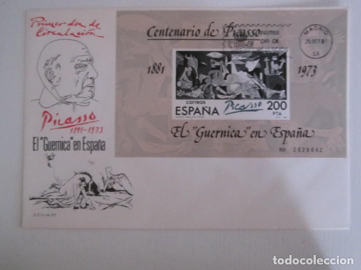 Sellos: SOBRE GRANDE PRIMER DIA CENTENARIO PICASSO 1981 - Foto 1