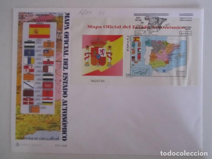 Sellos: SOBRE PRIMER DIA MAPA ESTADO AUTONOMICO - Foto 1