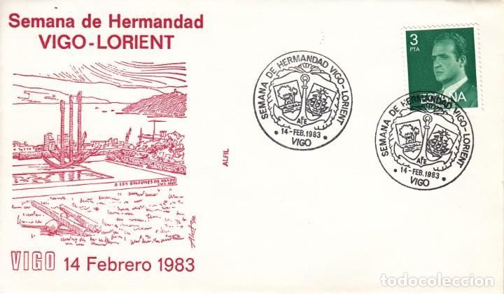 Sellos: SOBRE: 1983 VIGO - LORIENT. SEMANA DE LA HERMANDAD - Foto 1