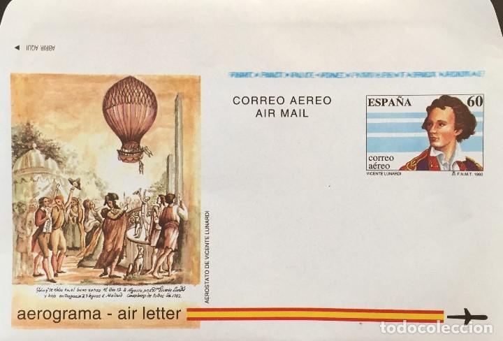 Sellos: AEROGRAMA AEROSTATO DE VICENTE LUNARDI 1992