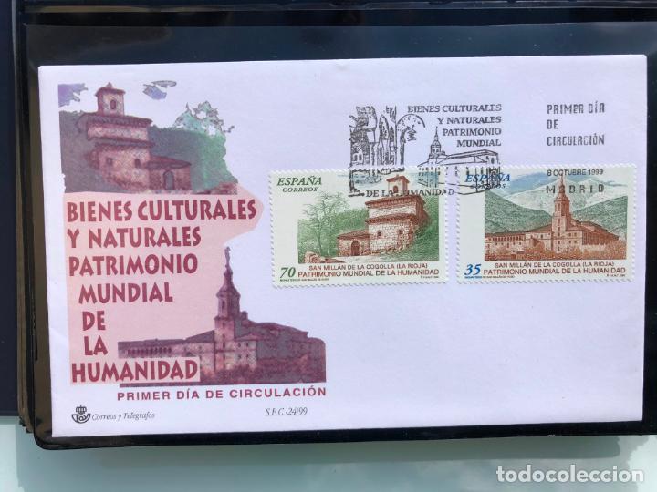 Sellos: SPD SOBRE PRIMER DIA CIRCULACION. SFC 1999, MONASTERIOS DE SUSO Y YUSO, LA RIOJA, PATRIMONIO MUNDIAL