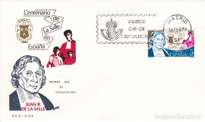 Sellos: SOBRE: 1977 MADRID. CENTENARIO DE LA SALLE EN ESPA&Ntilde;A - Foto 1