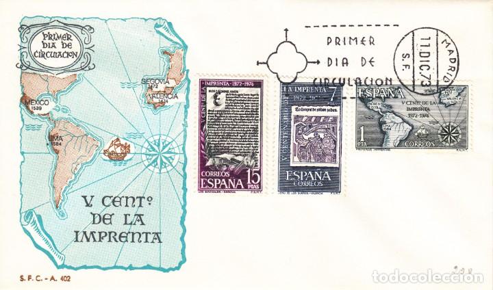 Sellos: SOBRE: 1973 MADRID. V CENTENARIO DE LA IMPRENTA - Foto 1