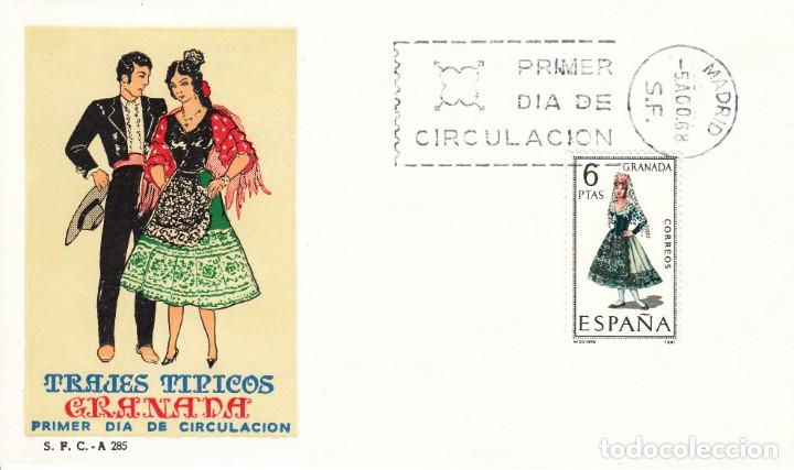 Sellos: SOBRE: 1968 MADRID. TRAJES TIPICOS - GRANADA - Foto 1