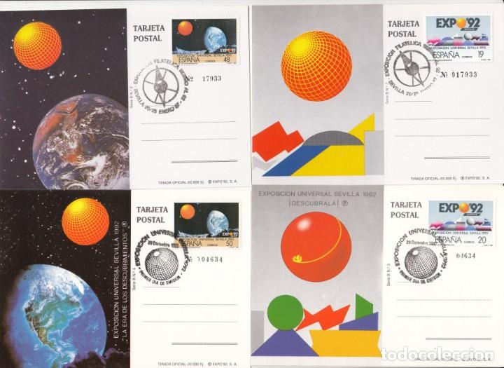 Sellos: 4 TARJETAS POSTALES: 1987 SEVILLA. EXPOSICION UNIVERSAL - Foto 1