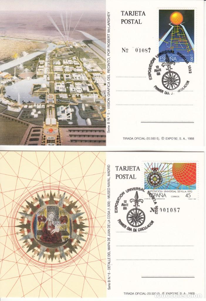Sellos: 2 TARJETAS POSTALES: 1988 SEVILLA. EXPOSICION UNIVERSAL - Foto 1
