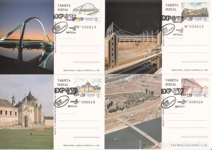 Sellos: 4 TARJETAS POSTALES: 1991 SEVILLA. EXPOSICION UNIVERSAL - Foto 1