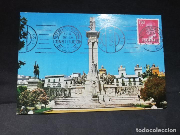 Sellos: TARJETA. DIA DE LA CONSTITUCION. CADIZ, 1978. - Foto 1