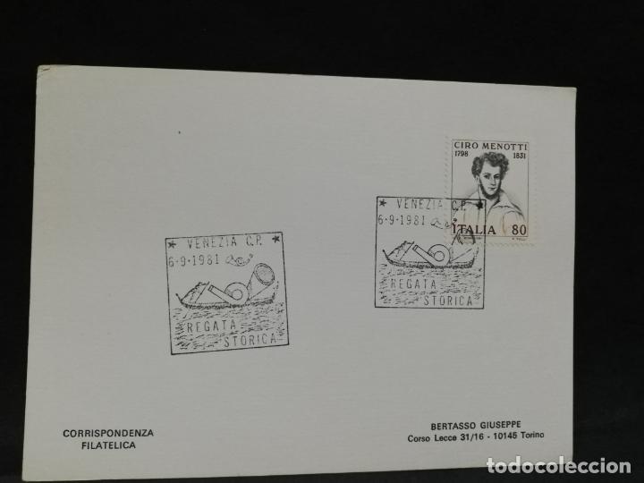 Timbres: TARJETA. REGATA STORICA. VENEZIA. 1980.