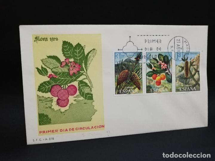 Sellos: SOBRE PRIMER DIA. FLORA. MADRID. 1972. - Foto 1