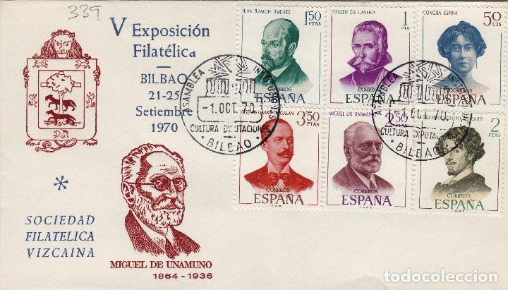 Briefmarken: 1970 BILBAO ( VIZCAYA ) MIGUEL DE UNAMUNO V EXPOSICION, PERSONAJES . SOBRE