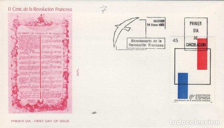 Sellos: 1989 ed 2988 BICENTENARIO DE LA REVOLUCI&Oacute;N FRANCESA .SOBRE PRIMER DIA SPD