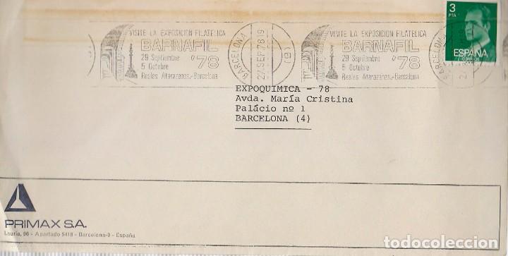 Sellos: A&Ntilde;O 1978, BARCELONA, BARNAFIL, RODILLO EN SOBRE COMERCIAL - Foto 1