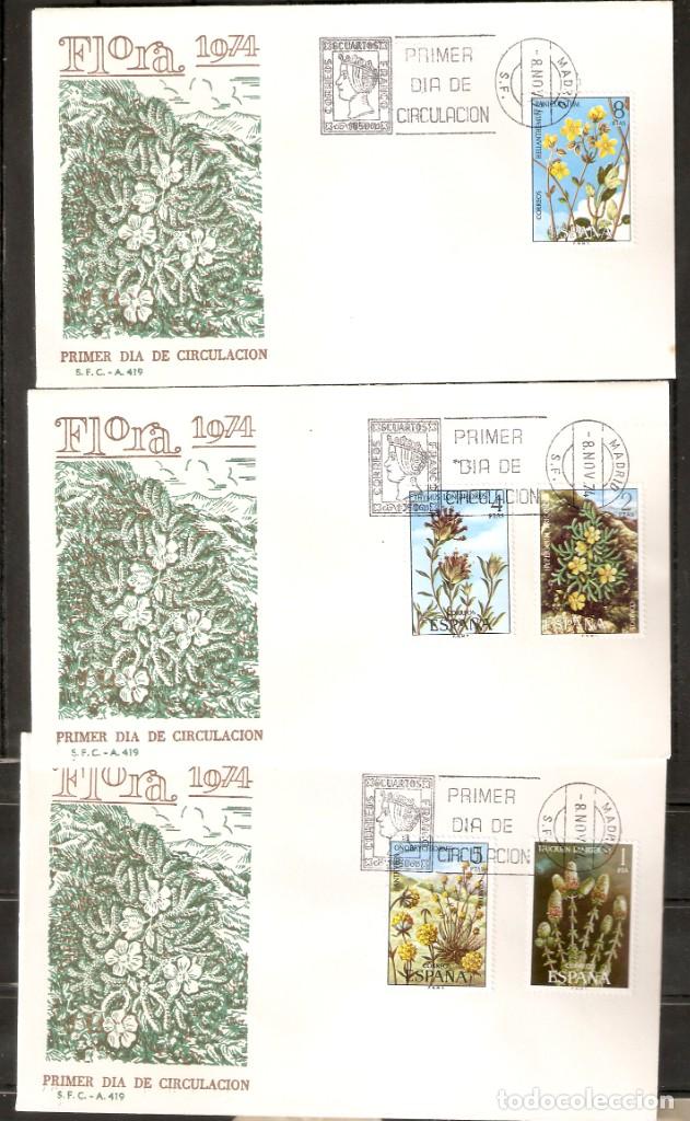 Briefmarken: ESPA&Ntilde;A. 1974.SOBRE PRIMER D&Iacute;A. IBERFLORA 74. SERIE COMPLETA.