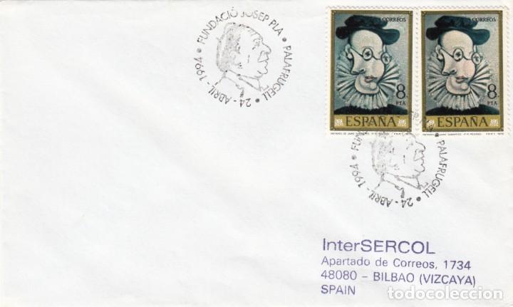 Sellos: SOBRE: 1994 PALAFRUGELL. FUNDACIO JOSEP PLA - Foto 1