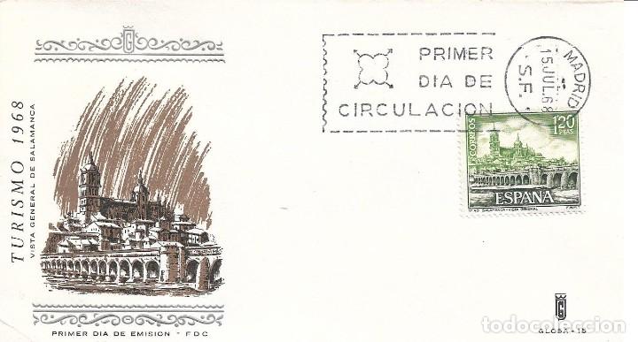 Francobolli: VISTA GENERAL DE SALAMANCA SERIE TURISTICA 1968 (EDIFIL 1876) EN SOBRE PRIMER DIA DE GLOSA RARO XZX