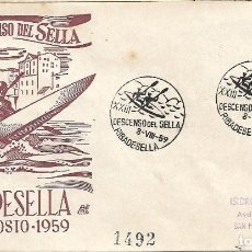 Sellos: DEPORTES XXIII DESCENSO INT SELLA, RIBADESELLA (ASTURIAS) 1959. MATASELLOS EN SOBRE CIRCULADO DP RWR