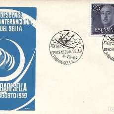 Sellos: DEPORTES XXIII DESCENSO SELLA, RIBADESELLA (ASTURIAS) 1959. MATASELLOS SOBRE SIN CIRCULAR ALFIL RARO