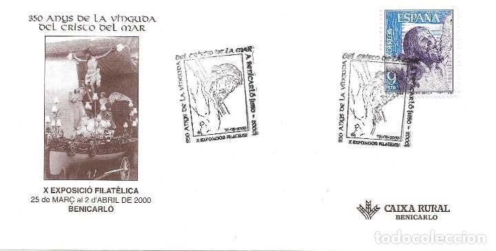 Sellos: RELIGION 350 A&Ntilde;OS DE LA VENIDA CRISTO DEL MAR A BENICARL&Oacute; (CASTELLON) 2000. MATASELLOS EN RARO SOBRE