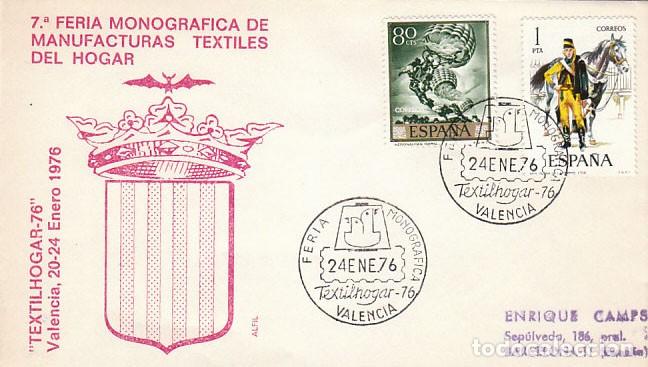 Sellos: A&Ntilde;O 1976, VALENCIA, TEXTILHOGAR, EN SOBRE DE ALFIL - Foto 1