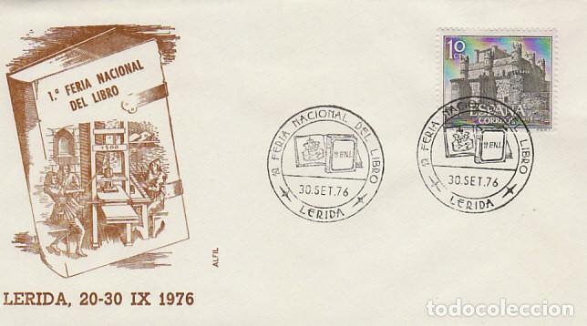 Sellos: A&Ntilde;O 1976, LERIDA, FERIA DEL LIBRO, SOBRE DE ALFIL - Foto 1