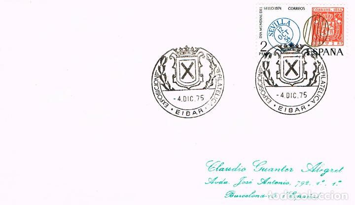 Sellos: A&Ntilde;O 1975, EIBAR (GUIPUZCOA), ESCUDO - Foto 1