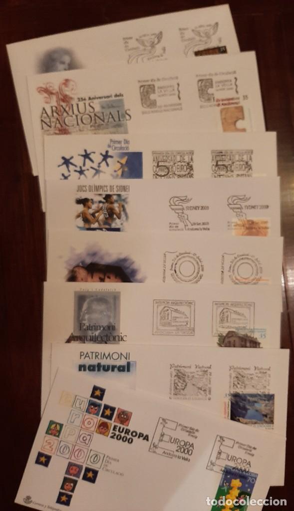 Sellos: Sobres Primer D&iacute;a. Andorra 2000. A&ntilde;o completo. - Foto 1